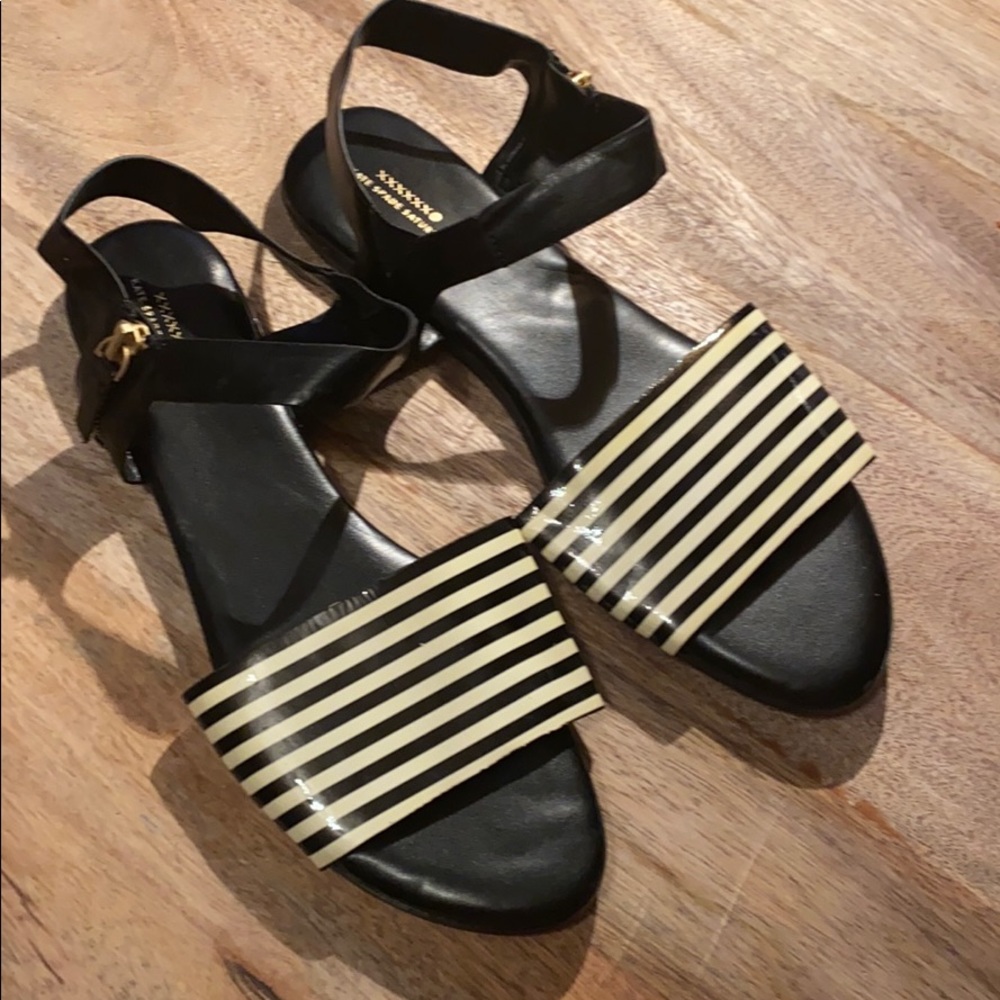 Kate Spade Saturday Night B/W Stripe Sandal